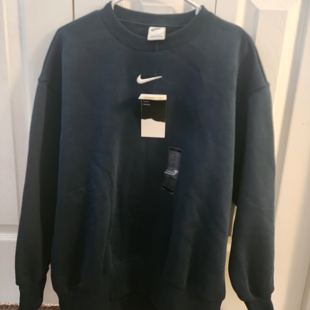 Nike Women's Navy Sweatshirt with Logo